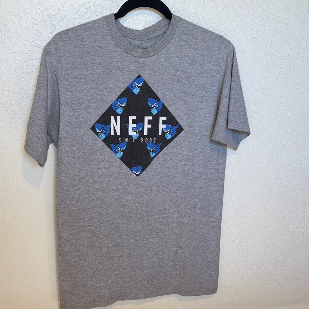 Neff Blue and Gray Graphic Tee
